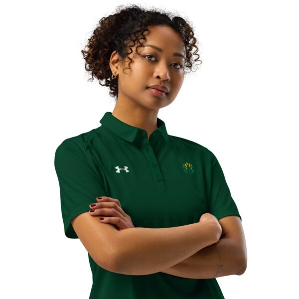 under-armour-womens-polo-shirt-forest-green women mockup