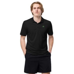 adidas premium polo shirt black front