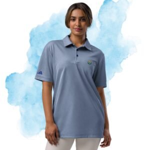 adidas space dyed polo- shirt-collegiate royal melange front