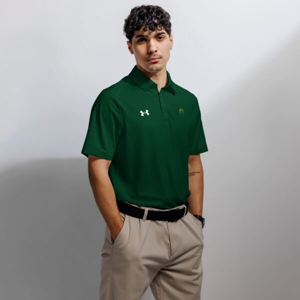 under armour mens polo shirt forest front mockup