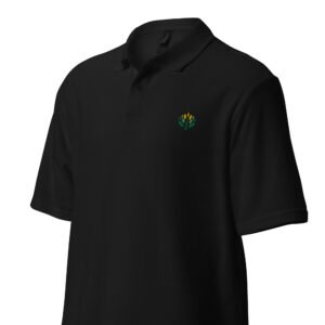 pique polo shirt black left front