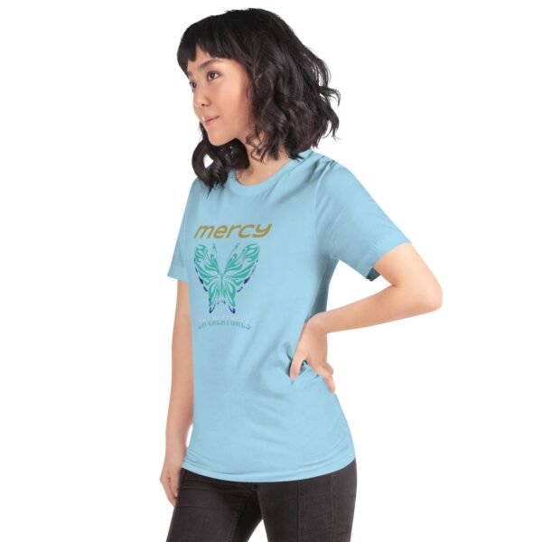 unisex staple t-shirt ocean blue left front