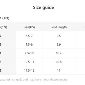 Size chart