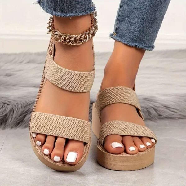 Khaki Summer sandal Mockup by walk