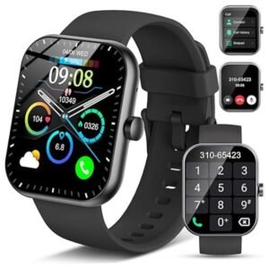 Close-up of 1.96" HD full-touch screen smart watch with customizable watch face