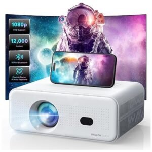 Mini Projector with 5G WiFi 6 and Bluetooth, featuring a compact design and advanced connectivity options for seamless streaming