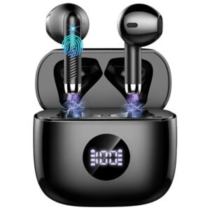 Wireless Bluetooth 5.4 Earbuds with 13mm dynamic speakers for Hi-Fi sound