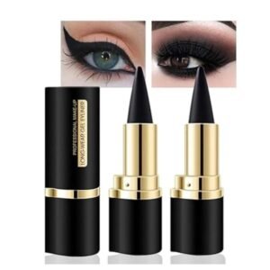 2Pcs Black Gel Eyeliner Pencil set, waterproof and smudge-proof for precise eyeliner, lip liner, and eyebrow application.