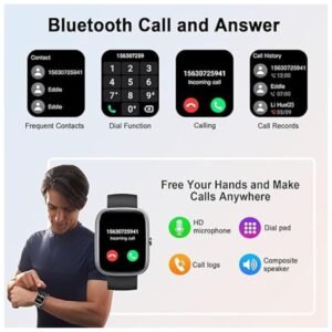 Bluetooth 5.4 Smart Watch for Men Women with call and message notifications