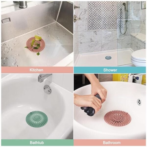 Hair catcher shower drain covers suitable for kitchen, shower, bathtub, and bathroom drains.