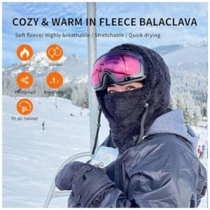 Warm and quick-drying winter face mask for men and women, perfect for travel.