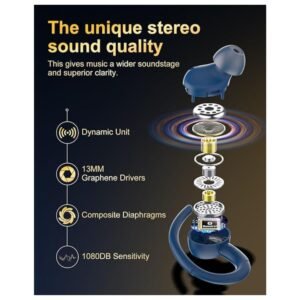 Bluetooth 5.3 wireless earbuds with superior bass and clear treble for immersive sound