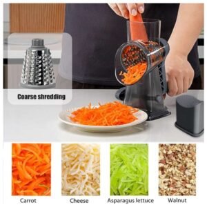 Coarse Shredding with Rotary Cheese Grater Shredder - Perfect for Vegetables and Cheese