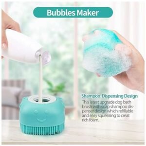 Dog Bath Brush with Built-in Bubble Maker