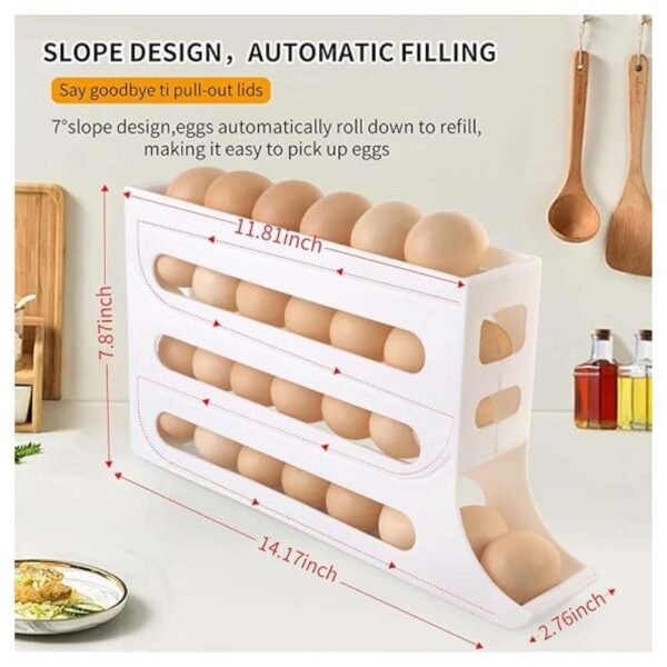 Dimensions of 4-Tier Egg Holder for Fridge - Compact Design for Efficient Storage