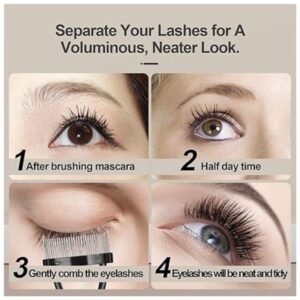 Use the eyelash separator to remove clumps and separate lashes for a clean, defined look