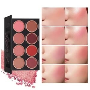 Close-up of 4 cream blush shades in a palette for smooth, easy application.
