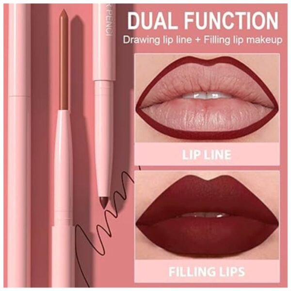 Hand applying the Liner Pencils Set for smooth lip contouring and precise definition