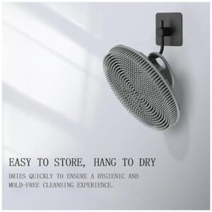 Gentle and hygienic shower brush with a non-slip handle and hanging hole