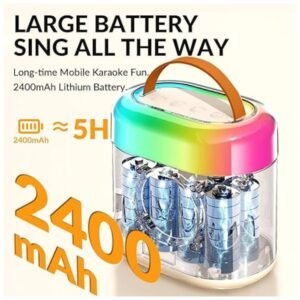 Mini Karaoke Machine for Girls and Boys with large 10-12 hour battery life.
