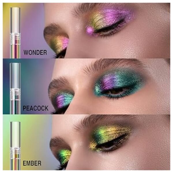 Easy Application of Glitter Multichrome Eyeshadow with Creamy Formula