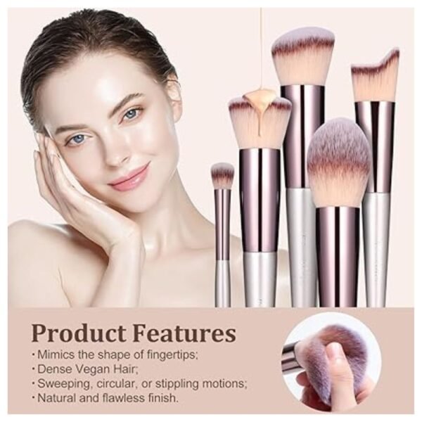 Soft Synthetic Bristles of Makeup Brush Set for Smooth Application