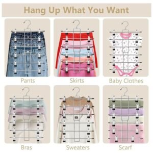 Collapsible pants hangers ideal for small closets, dorms, and apartments
