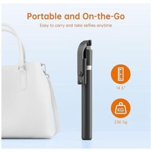 Compact and foldable phone tripod and selfie stick tripod for travel and storage convenience.