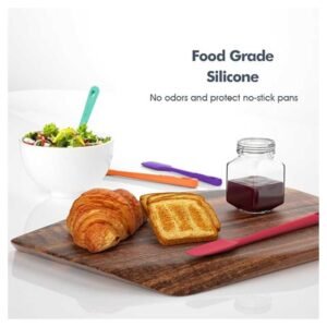 Versatile 4-piece silicone spatula set ideal for mixing, spreading, and flipping in the kitchen