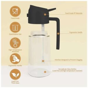 Durable Glass Oil Dispenser, BPA-Free, Food-Grade Material