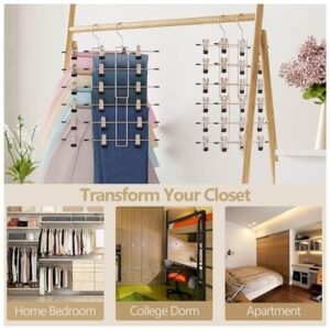 Multifunctional pants hangers used for skirts, trousers, and scarves