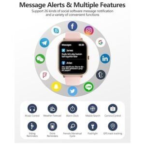 AI voice assistant and multi-function controls on Smart Watch for Men Women.