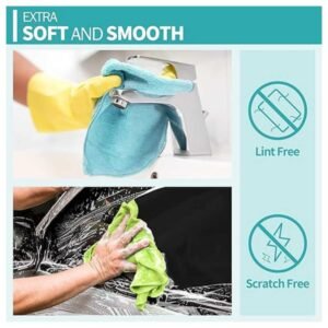 Set of 60 microfiber cleaning cloths ultra-soft,