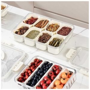 2-Pack Divided Serving Tray, 12-Compartment Snack & Fruit Organizer