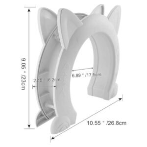 Indoor Cat Door dimensions: 10.55” x 9.05” x 2.45” with a 6.89” x 1.38” pass-through opening