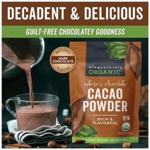 Organic Cacao Powder 2lb Bag - Rich Dark Chocolate Flavor