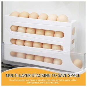 Multi-Layer Stacking Design - Space-Saving 4-Tier Egg Holder for Fridge