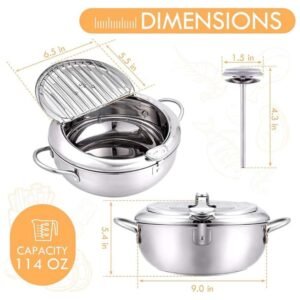 Dimension of Deep Fryer Pot - 9.4" Diameter for Compact and Efficient Cooking