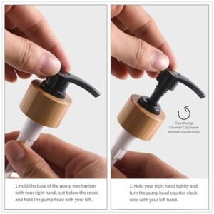 Replacement bamboo pump for Glass Soap Dispenser Set, designed for easy soap dispensing.
