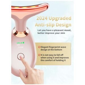 Anti-slip handle design of facial beauty device for secure and comfortable use.