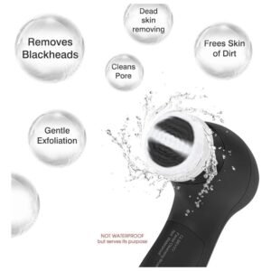Portable facial cleansing brush face scrubber for radiant, smooth skin