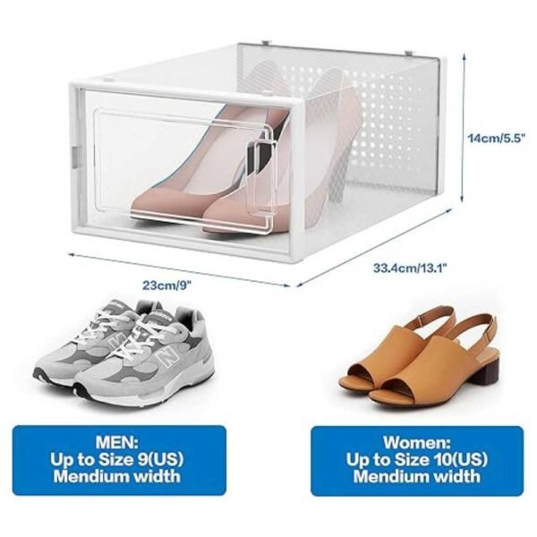 12-Pack Clear Stackable Shoe Boxes, Durable Storage for Men & Women