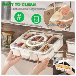 2-Pack Divided Serving Tray, 12-Compartment Snack & Fruit Organizer, Easy to Clean