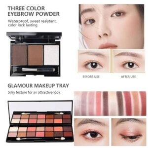 Create glamorous looks effortlessly with 3-color eyebrow powder for perfect definition.