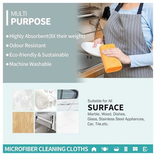 60-pack 12"x12" microfiber cloths, washable 500 times, multi-purpose use