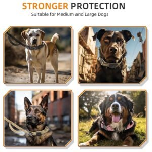 Adjustable Tactical AirTag dog collar designed for medium and large dogs, ensuring a comfortable and secure fit.