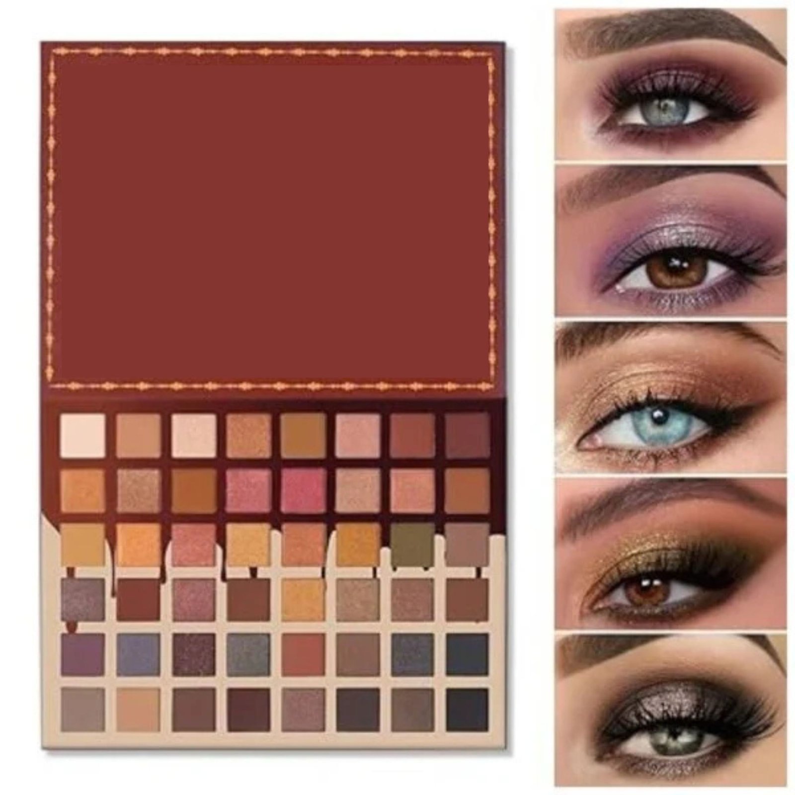 gfj Applying colorful eyeshadow from the 48-Color Eye Shadow Makeup Palette to create a bold look