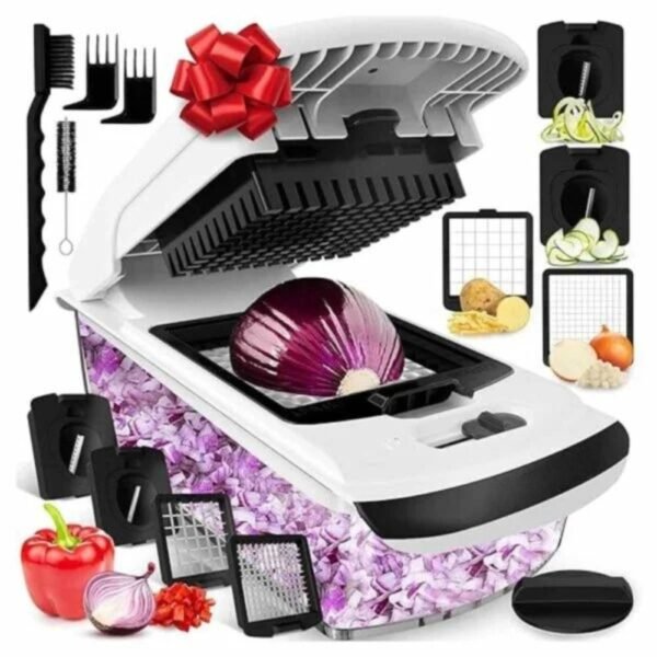 Vegetable Chopper & Slicer with Stainless Steel Blades