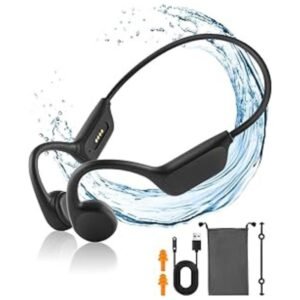 Bone Conduction Headphones - Swimming Headphones with an open-ear design and adjustable silicone cord for a secure fit.