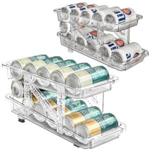 2 Pack Soda Can Dispenser for Refrigerator with adjustable design